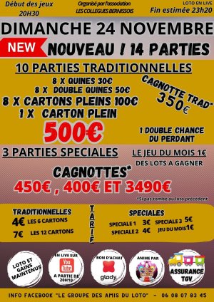 Loto en direct live de Les Amis du Loto du 24/11/2024